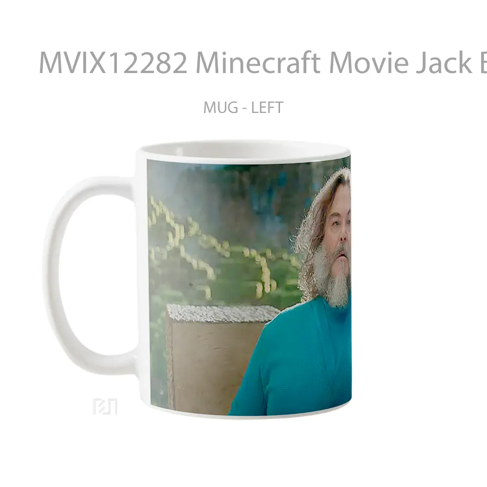 Mug Minecraft Movie Jack Black Blue Shirt Steve Merchandise Game Favorit - All-side / Desain