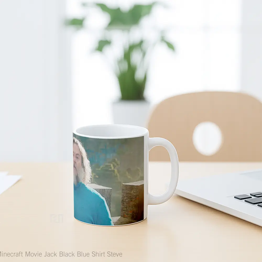 Mug Minecraft Movie Jack Black Blue Shirt Steve Merchandise Game Favorit - All-side / Desain