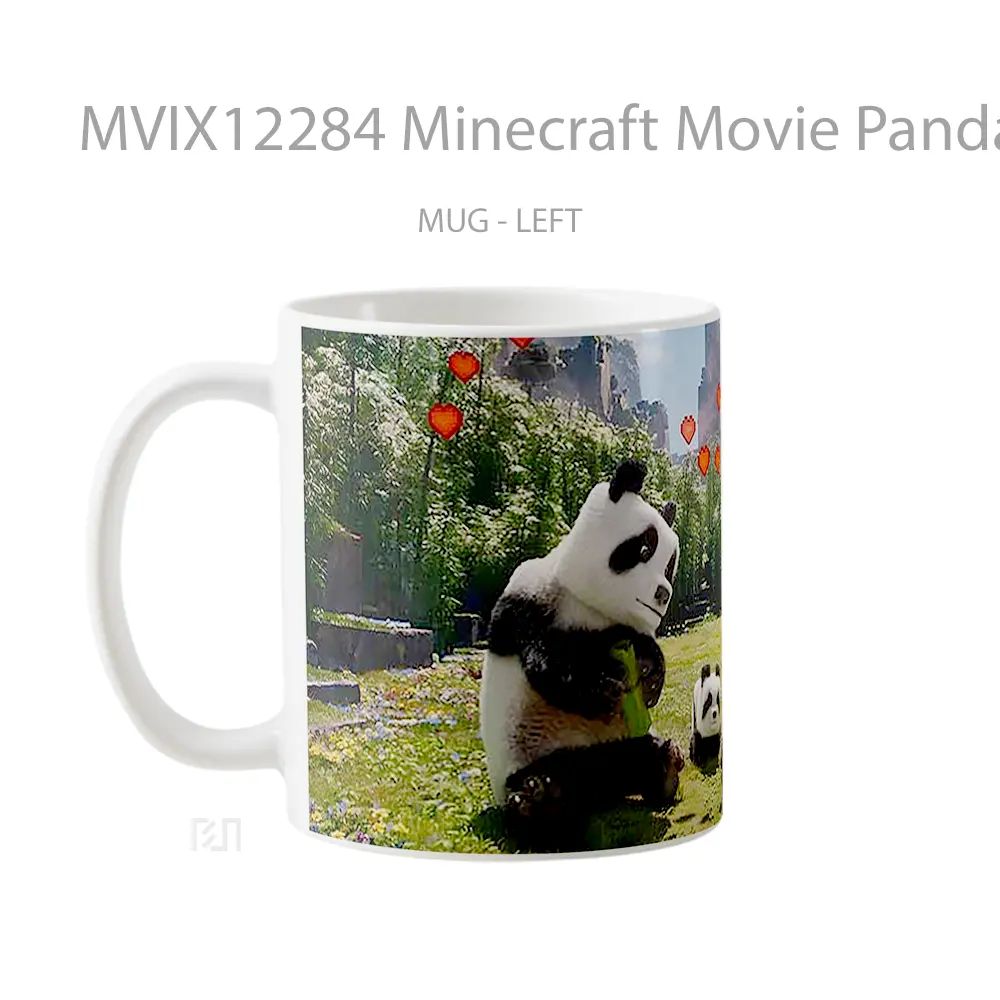 Mug Minecraft Movie Pandas With Hearts Hadiah Unik Pecinta Game - All-side / Desain
