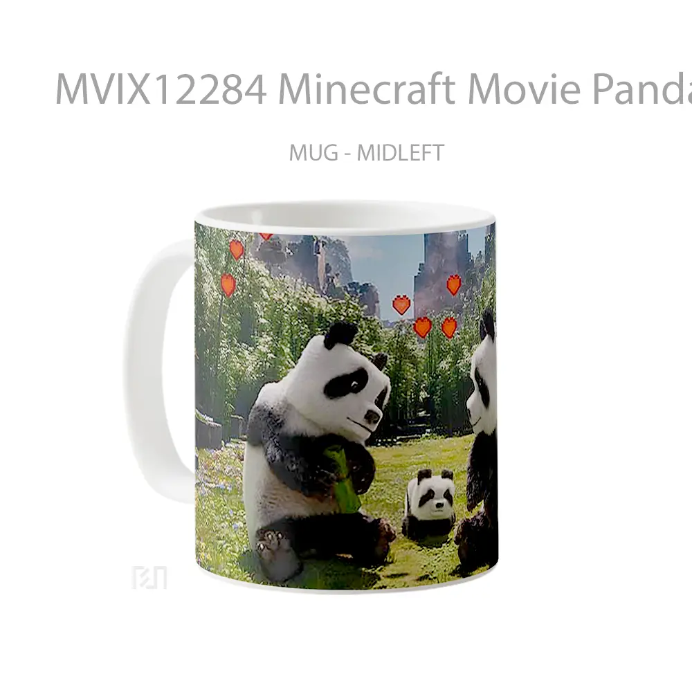 Mug Minecraft Movie Pandas With Hearts Hadiah Unik Pecinta Game - All-side / Desain