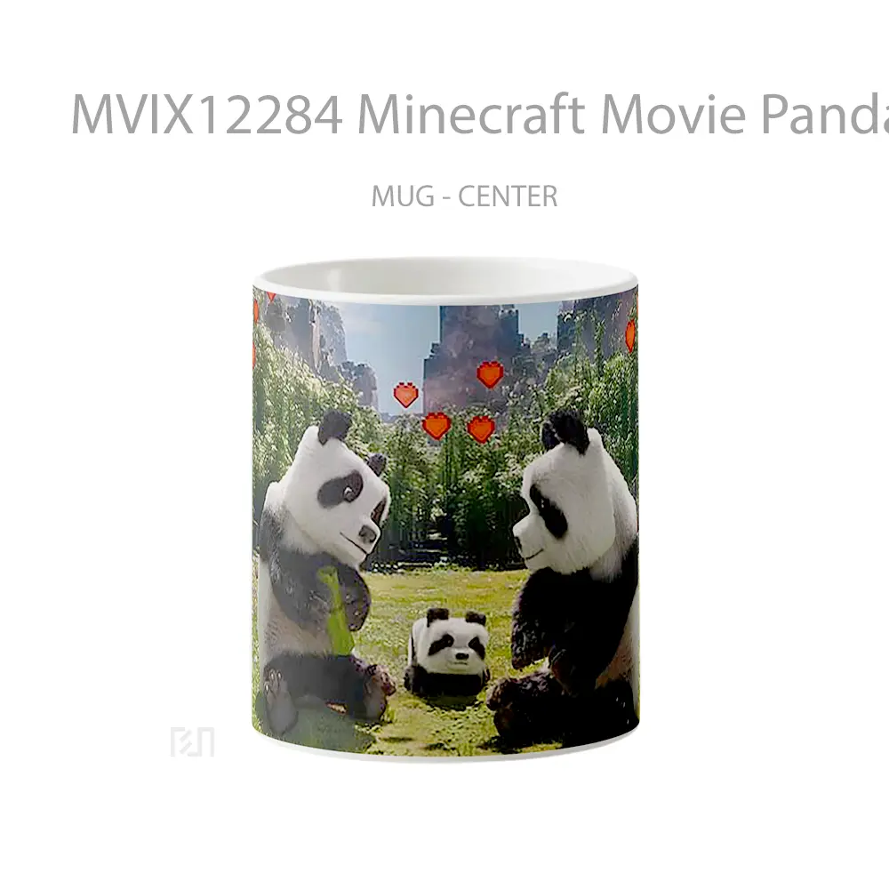 Mug Minecraft Movie Pandas With Hearts Hadiah Unik Pecinta Game