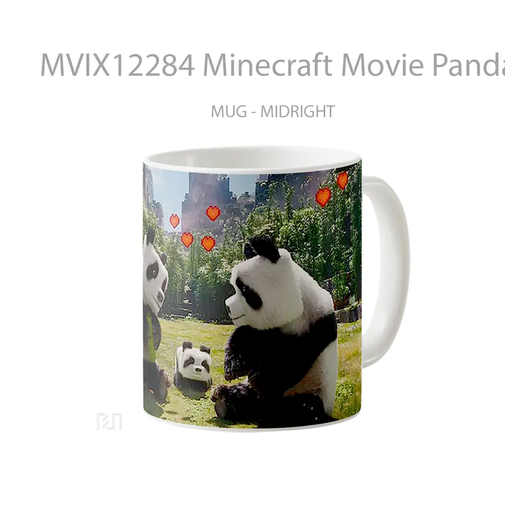 Mug Minecraft Movie Pandas With Hearts Hadiah Unik Pecinta Game - All-side / Desain