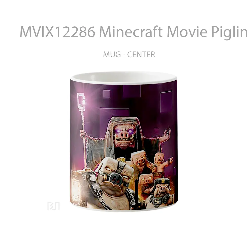 Mug Minecraft Movie Piglin Army Dark Background Gelas Keramik Koleksi Gaming