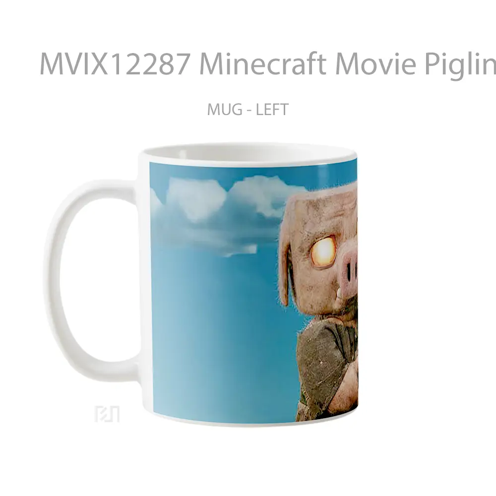 Mug Minecraft Movie Piglin Holding Sword Merchandise Game Favorit - All-side / Desain