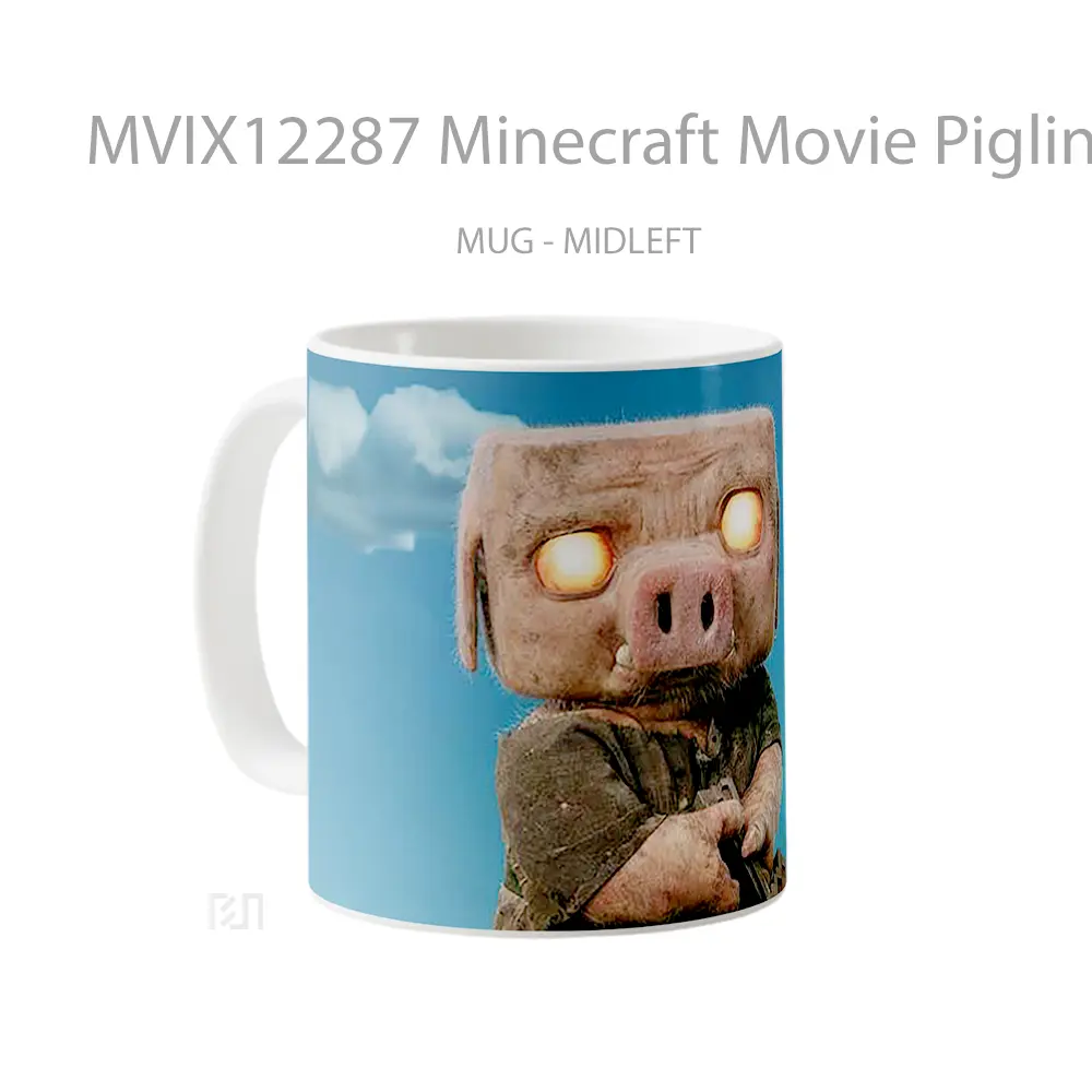 Mug Minecraft Movie Piglin Holding Sword Merchandise Game Favorit - All-side / Desain