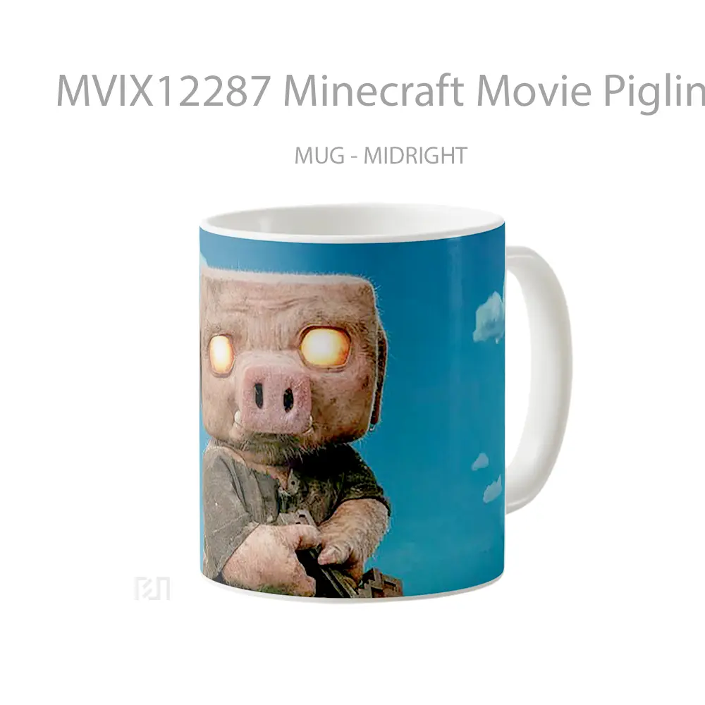 Mug Minecraft Movie Piglin Holding Sword Merchandise Game Favorit - All-side / Desain