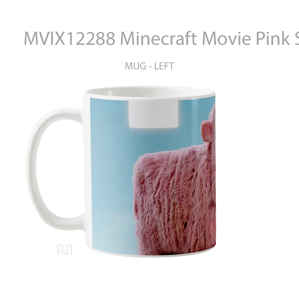 Mug Minecraft Movie Pink Sheep Close Up Merchandise Game Favorit - All-side / Desain