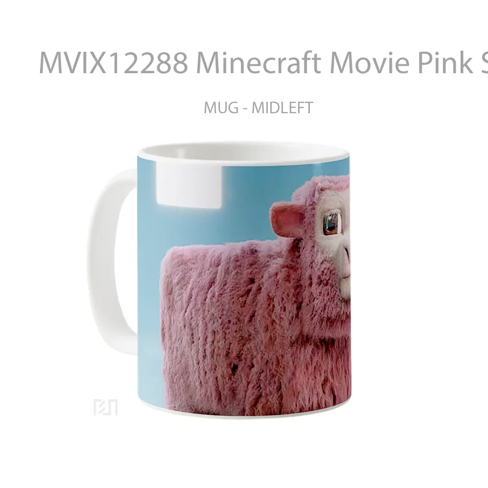 Mug Minecraft Movie Pink Sheep Close Up Merchandise Game Favorit - All-side / Desain