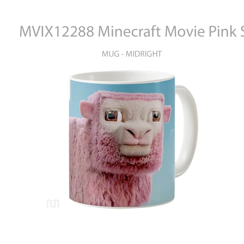 Mug Minecraft Movie Pink Sheep Close Up Merchandise Game Favorit - All-side / Desain