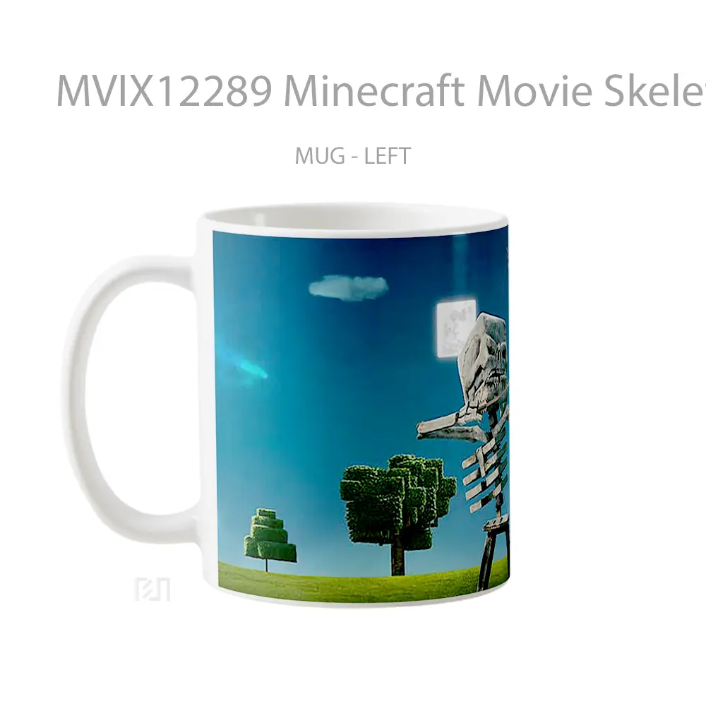 Mug Minecraft Movie Skeleton Bow Night Moon Gelas Keramik Koleksi Gaming - All-side / Desain