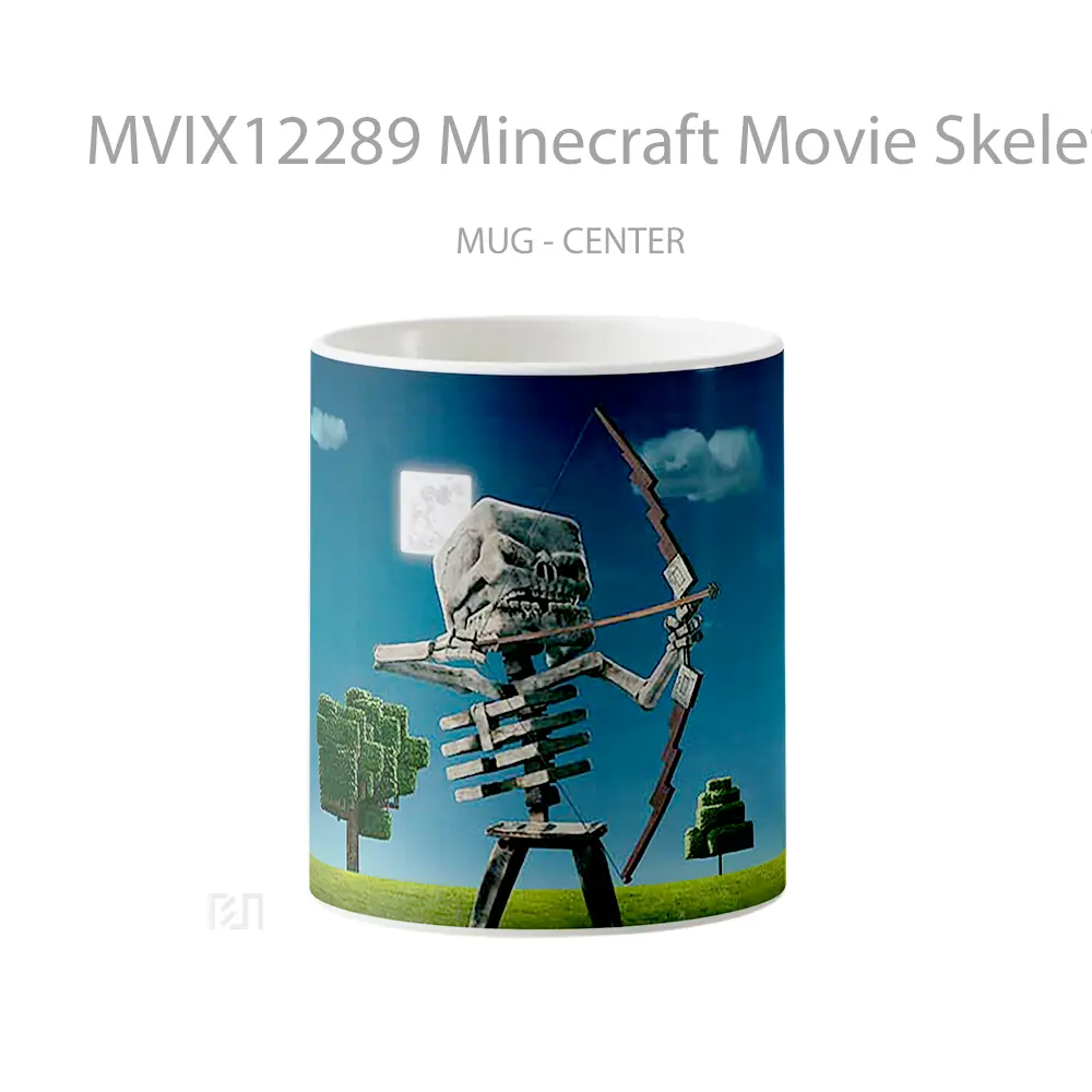 Mug Minecraft Movie Skeleton Bow Night Moon Gelas Keramik Koleksi Gaming