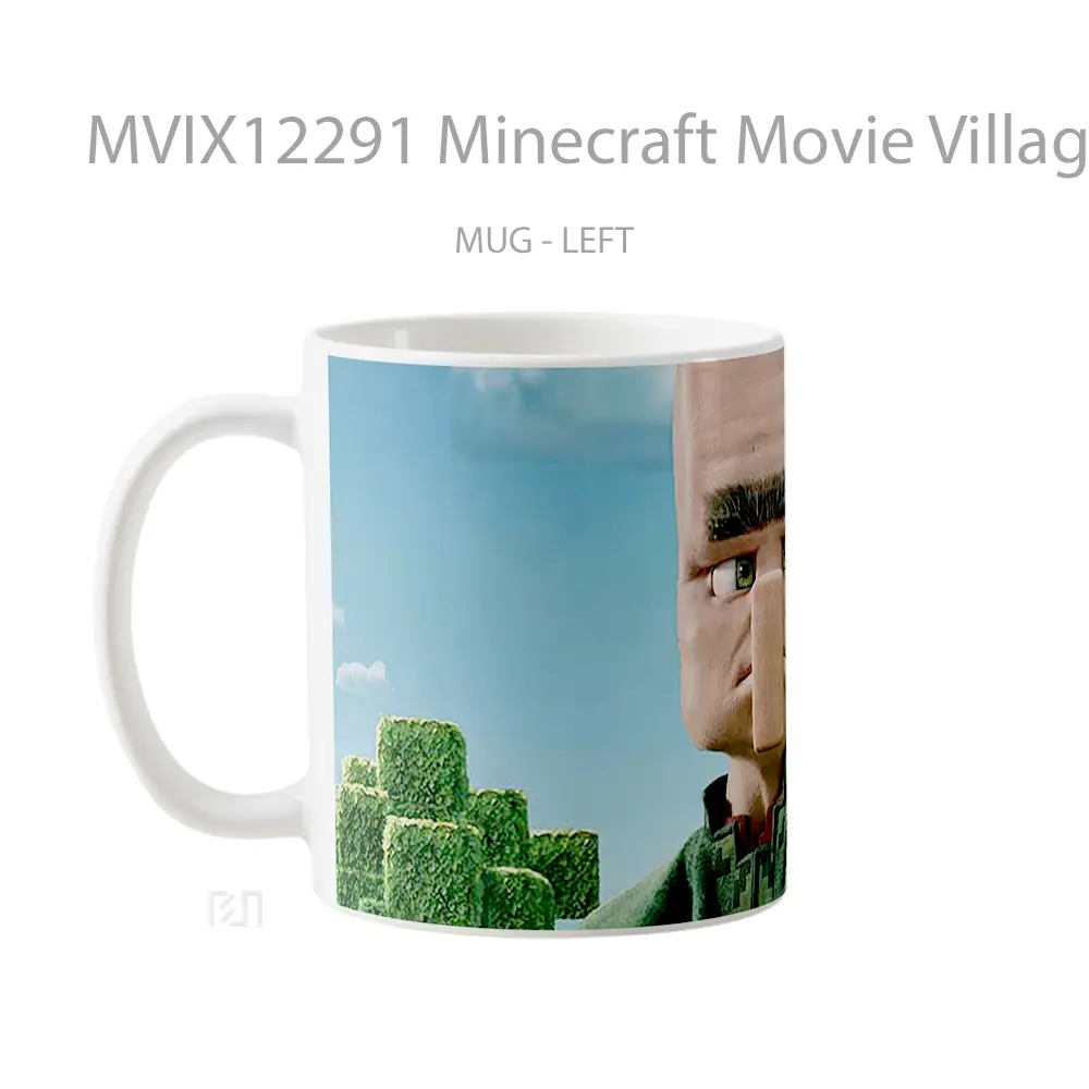 Mug Minecraft Movie Villager Close Up Gelas Keramik Koleksi Gaming - All-side / Desain