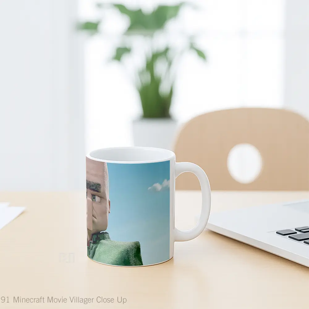 Mug Minecraft Movie Villager Close Up Gelas Keramik Koleksi Gaming - All-side / Desain
