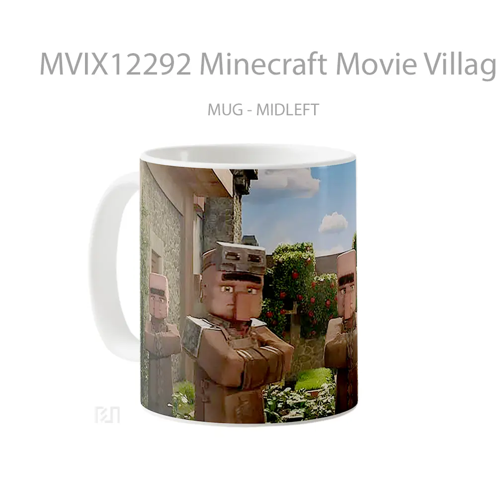 Mug Minecraft Movie Villagers In Village Hadiah Unik Pecinta Game - All-side / Desain