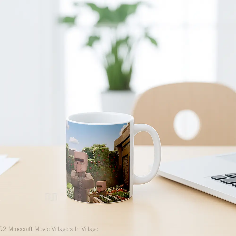 Mug Minecraft Movie Villagers In Village Hadiah Unik Pecinta Game - All-side / Desain