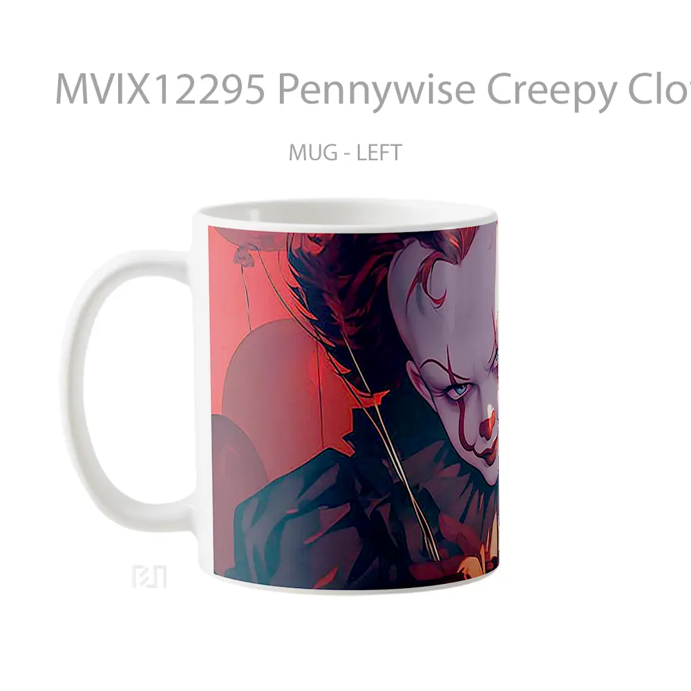 Mug Pennywise Creepy Clown Horror Hadiah Lucu dan Menarik - All-side / Desain