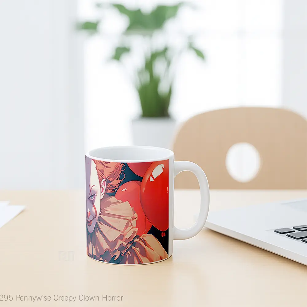 Mug Pennywise Creepy Clown Horror Hadiah Lucu dan Menarik - All-side / Desain