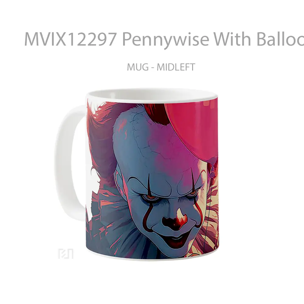 Mug Pennywise With Balloon Hadiah Lucu dan Menarik - All-side / Desain