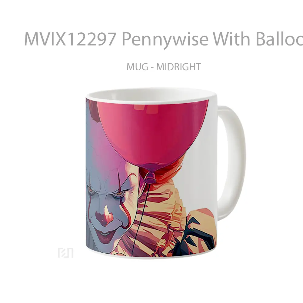 Mug Pennywise With Balloon Hadiah Lucu dan Menarik - All-side / Desain