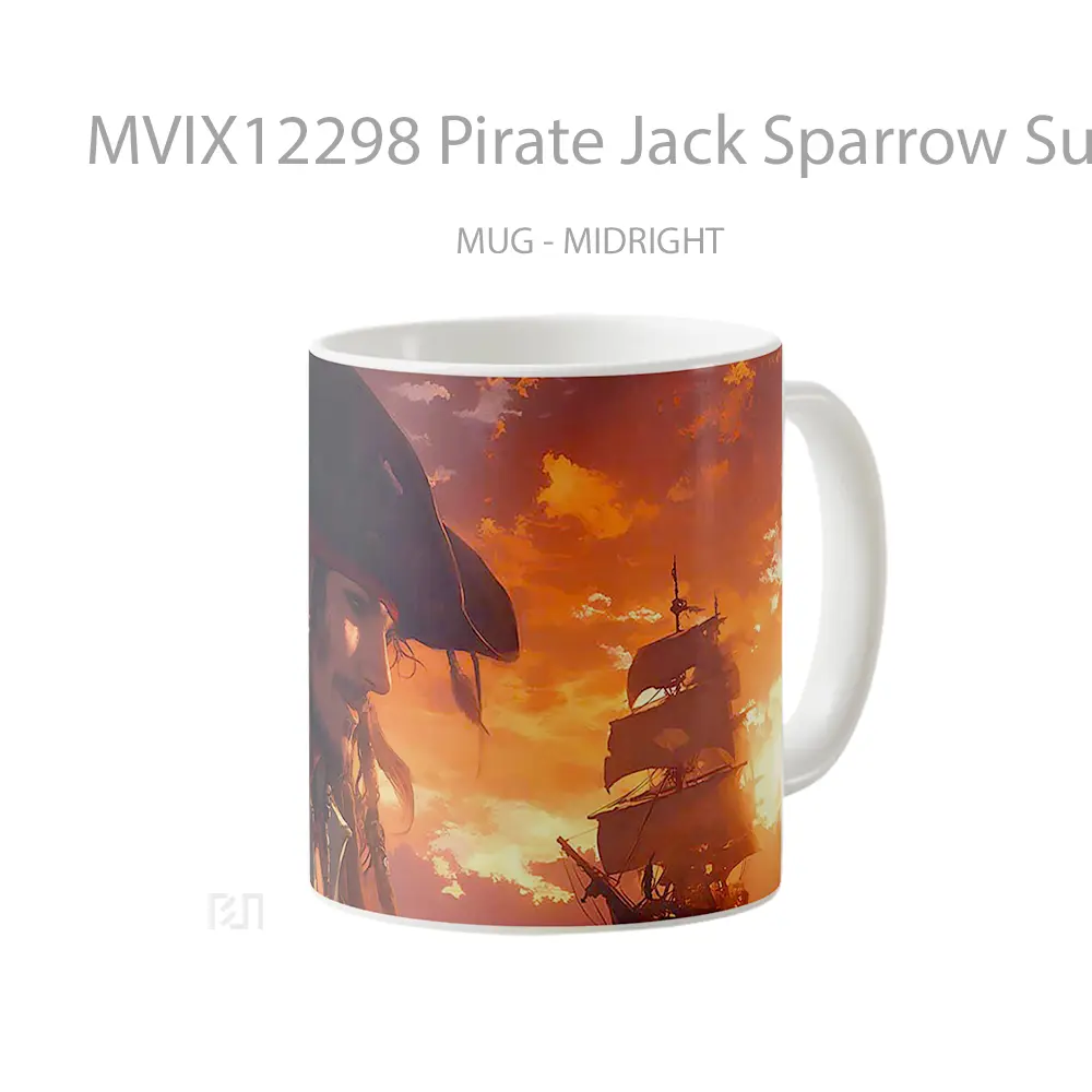 Mug Pirate Jack Sparrow Sunset Voyage Koleksi Mug Limited Edition - All-side / Desain