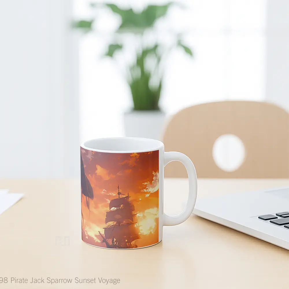 Mug Pirate Jack Sparrow Sunset Voyage Koleksi Mug Limited Edition - All-side / Desain