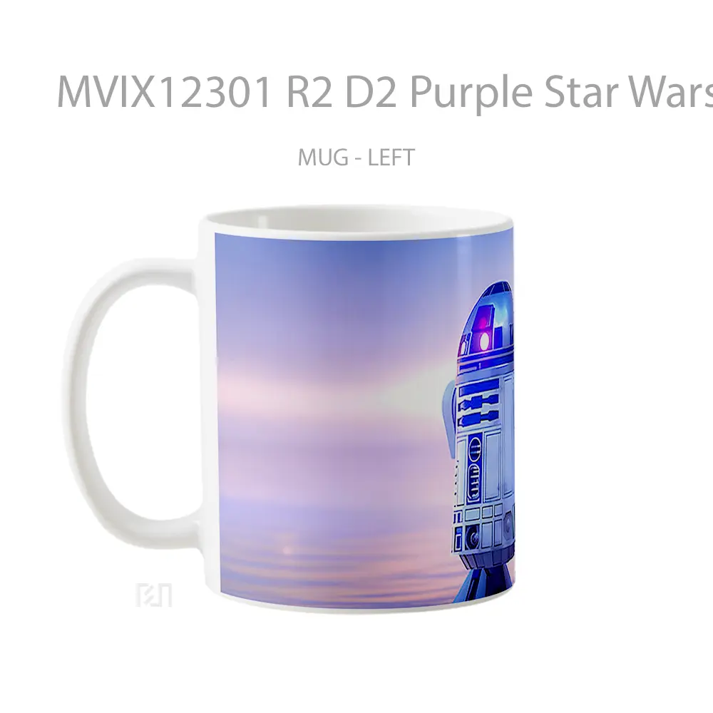Mug R2 D2 Purple Star Wars Mug Aesthetic Koleksi Spesial - All-side / Desain