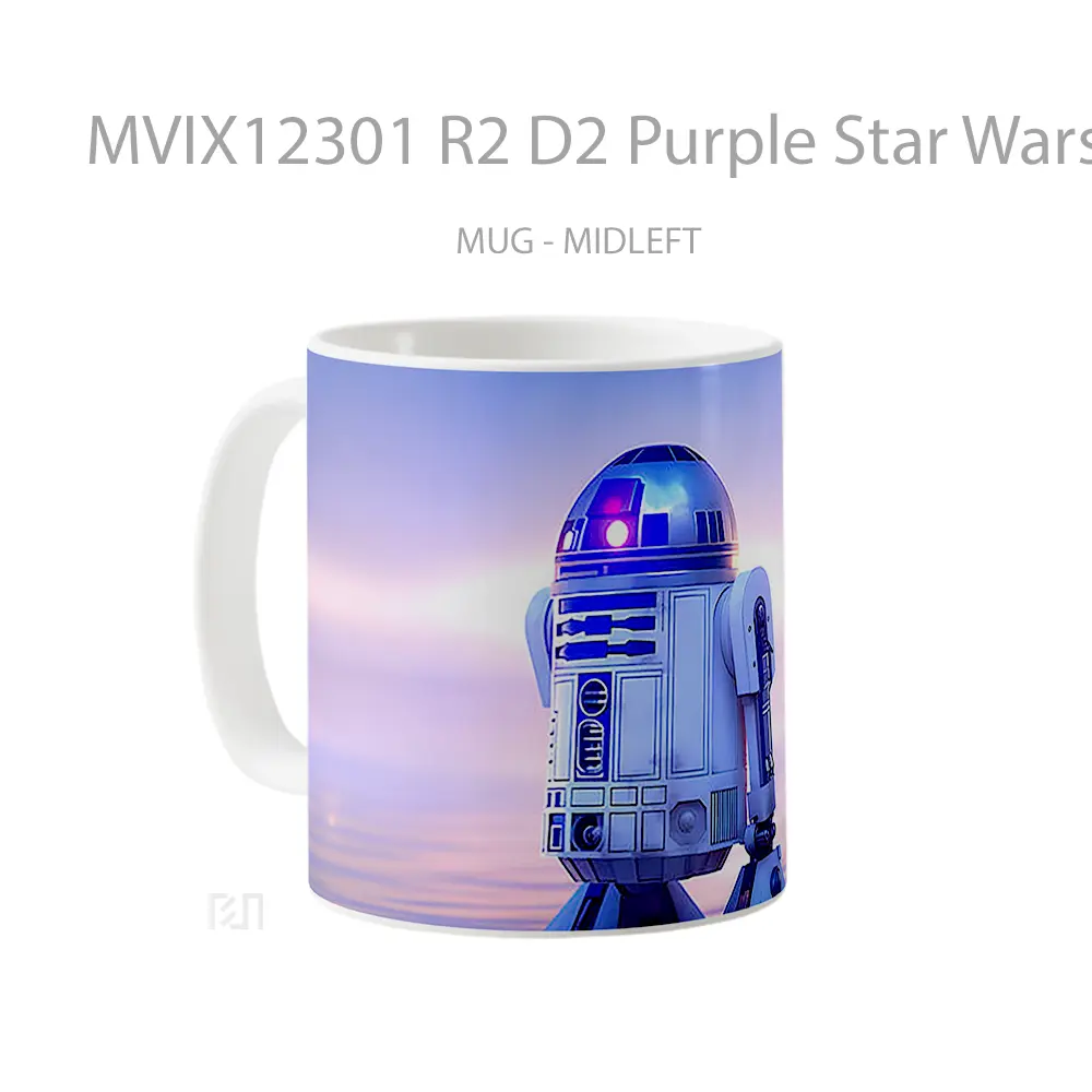 Mug R2 D2 Purple Star Wars Mug Aesthetic Koleksi Spesial - All-side / Desain