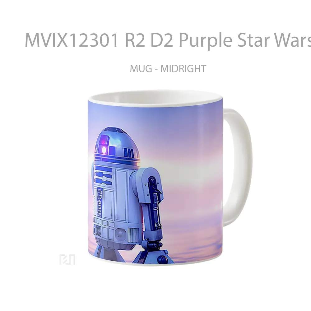 Mug R2 D2 Purple Star Wars Mug Aesthetic Koleksi Spesial - All-side / Desain