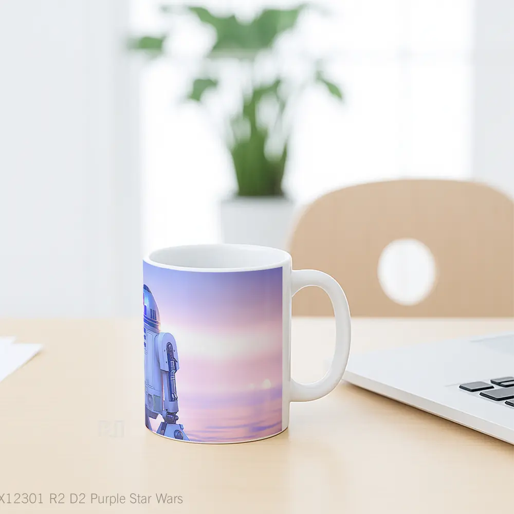 Mug R2 D2 Purple Star Wars Mug Aesthetic Koleksi Spesial - All-side / Desain