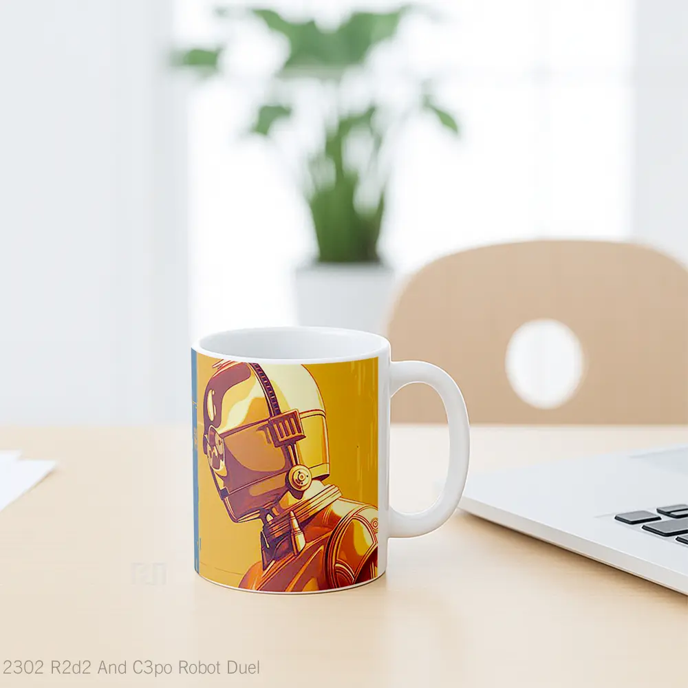 Mug R2D2 And C3Po Robot Duel Hadiah Lucu dan Menarik - All-side / Desain