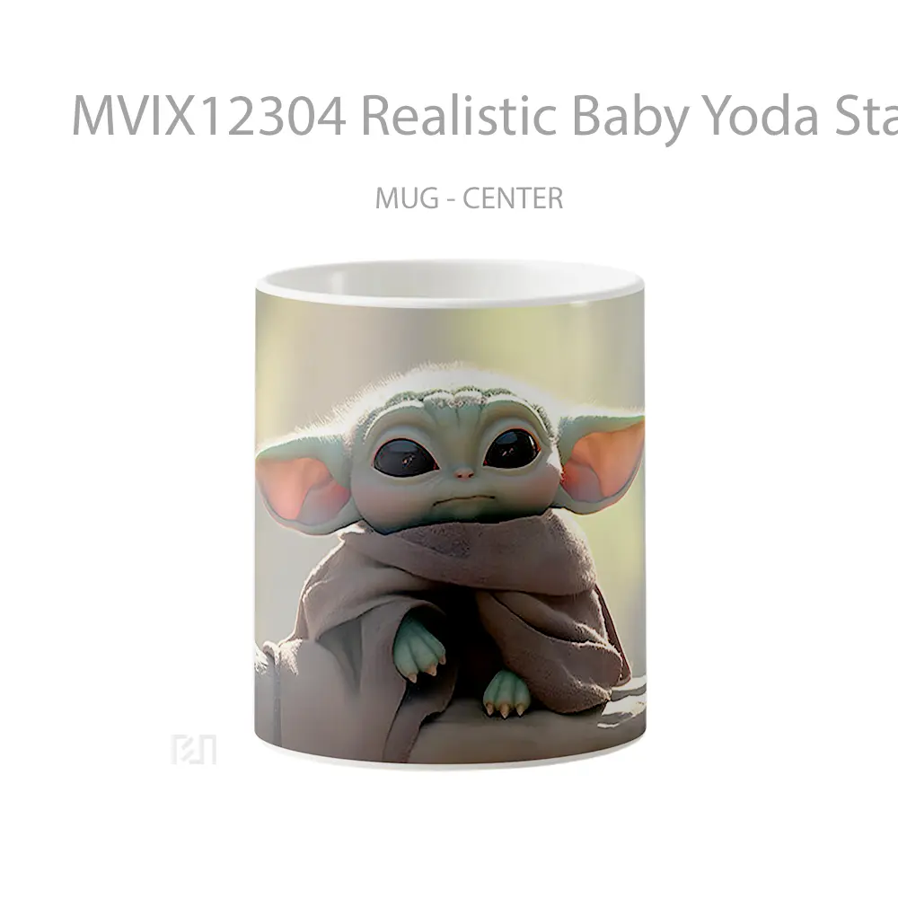 Mug Realistic Baby Yoda Star Wars Mug Aesthetic Koleksi Spesial