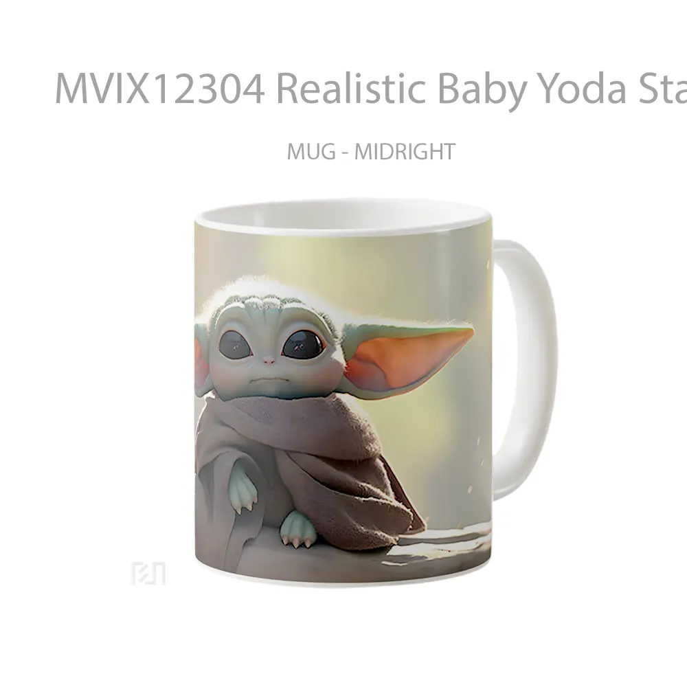 Mug Realistic Baby Yoda Star Wars Mug Aesthetic Koleksi Spesial - All-side / Desain