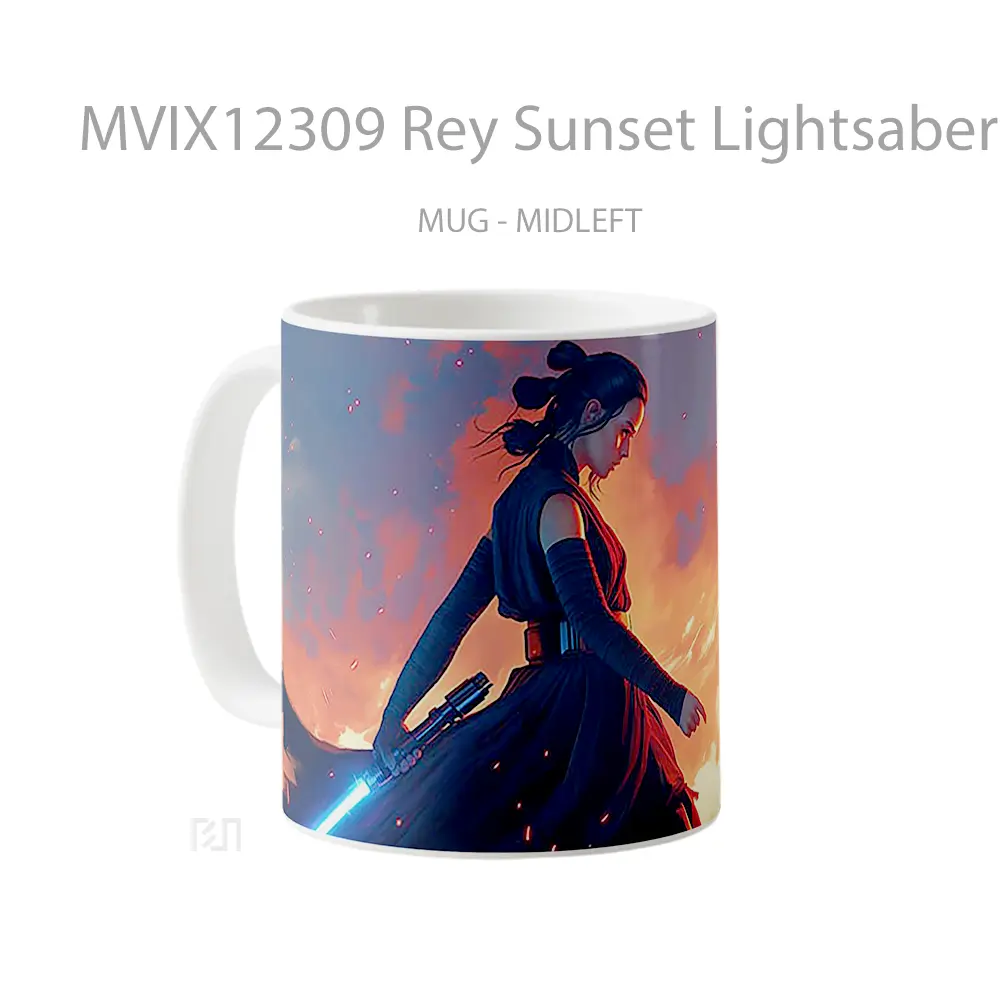 Mug Rey Sunset Lightsaber Star Wars Hadiah Lucu dan Menarik - All-side / Desain