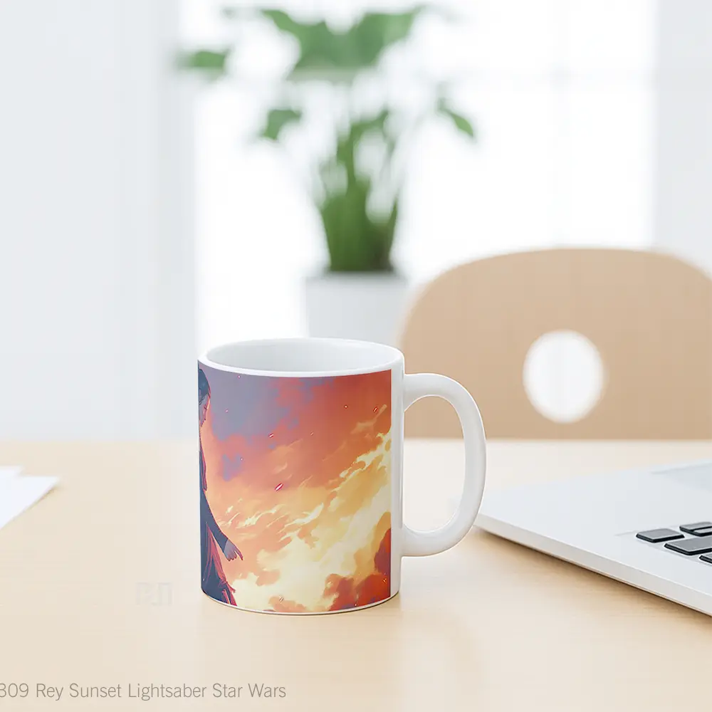 Mug Rey Sunset Lightsaber Star Wars Hadiah Lucu dan Menarik - All-side / Desain