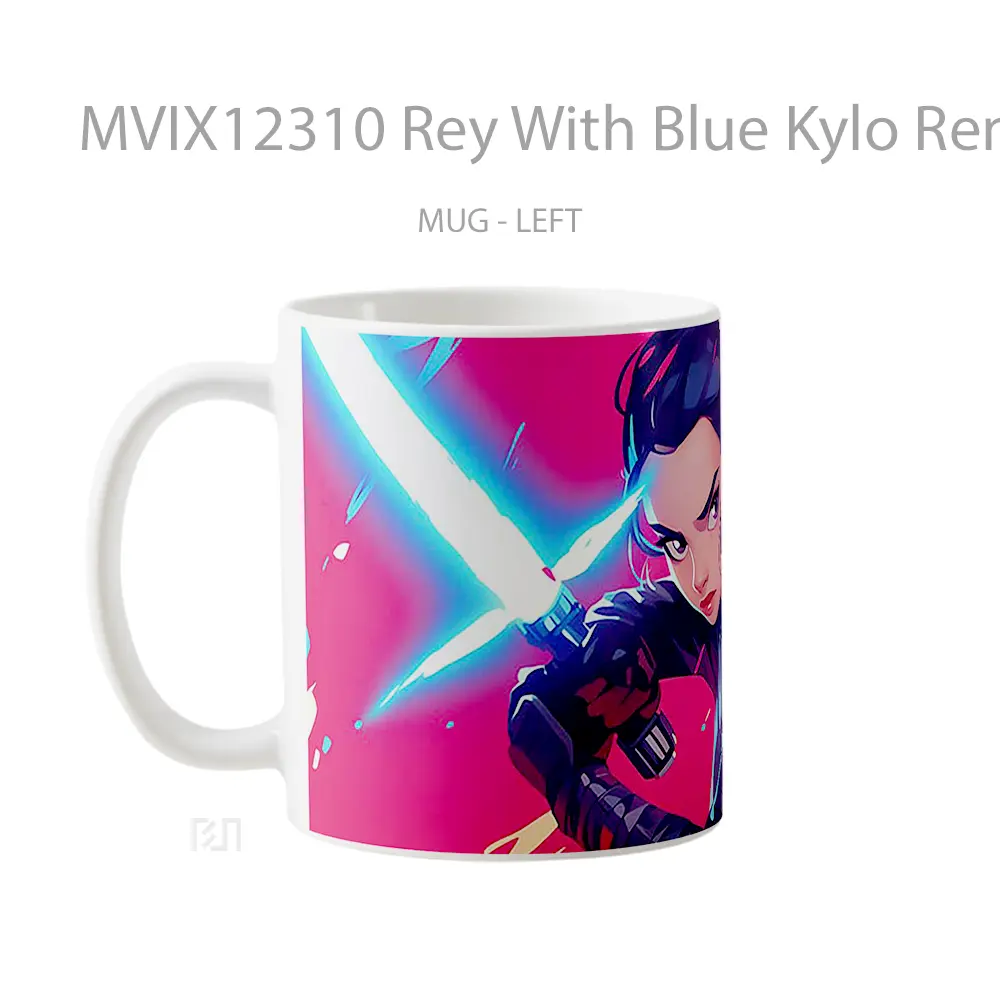 Mug Rey With Blue Kylo Ren Lightsaber Star Wars Koleksi Mug Limited Edition - All-side / Desain