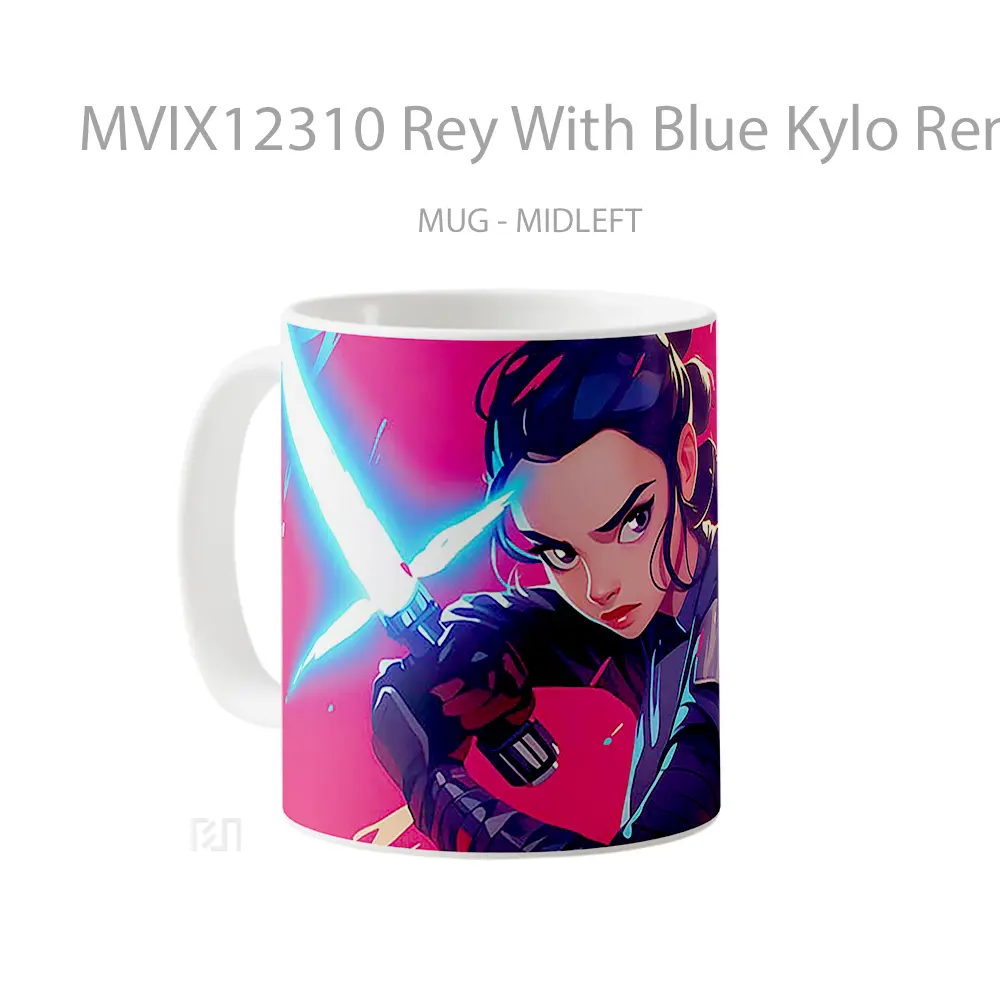 Mug Rey With Blue Kylo Ren Lightsaber Star Wars Koleksi Mug Limited Edition - All-side / Desain