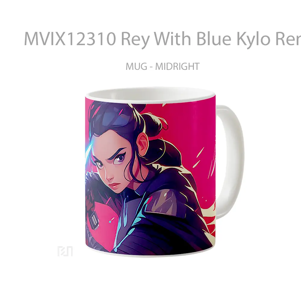Mug Rey With Blue Kylo Ren Lightsaber Star Wars Koleksi Mug Limited Edition - All-side / Desain
