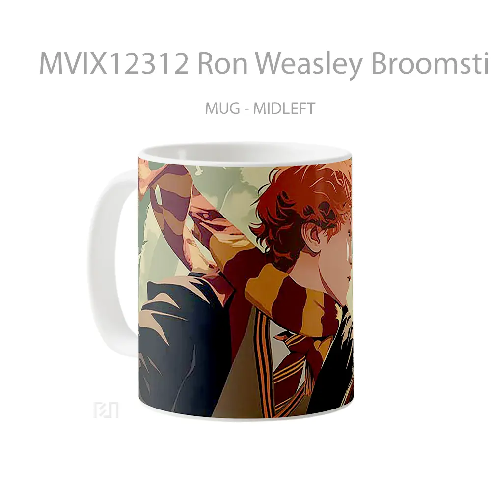 Mug Ron Weasley Broomstick Harry Potter Mug Aesthetic Koleksi Spesial - All-side / Desain