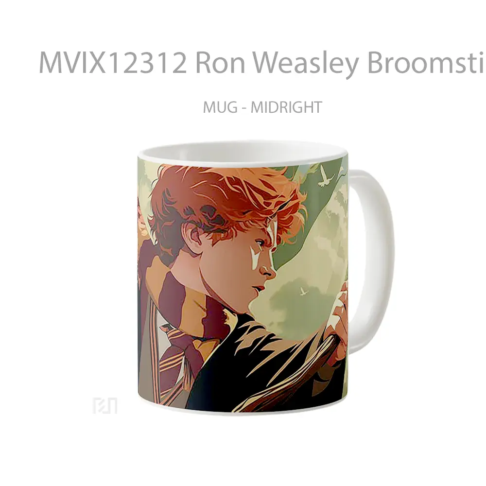 Mug Ron Weasley Broomstick Harry Potter Mug Aesthetic Koleksi Spesial - All-side / Desain