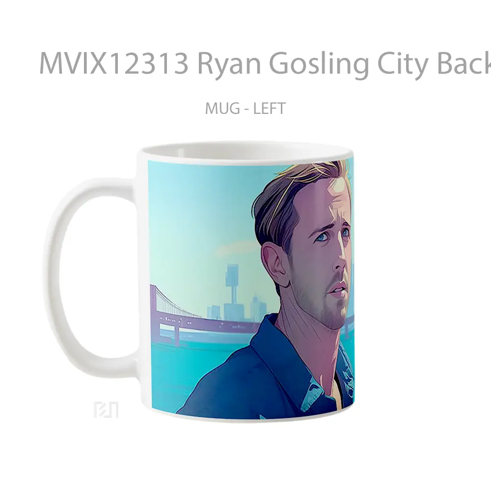 Mug Ryan Gosling City Background Movie Scene Koleksi Mug Limited Edition - All-side / Desain