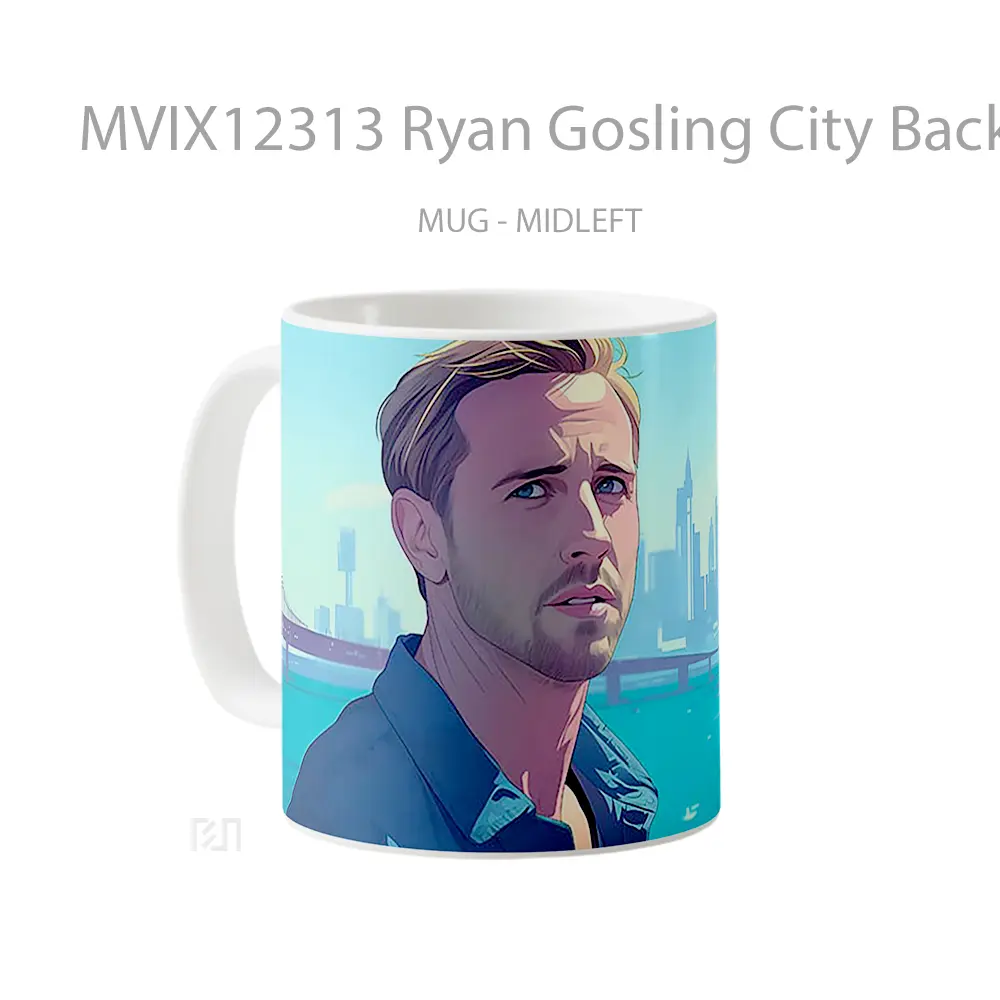 Mug Ryan Gosling City Background Movie Scene Koleksi Mug Limited Edition - All-side / Desain