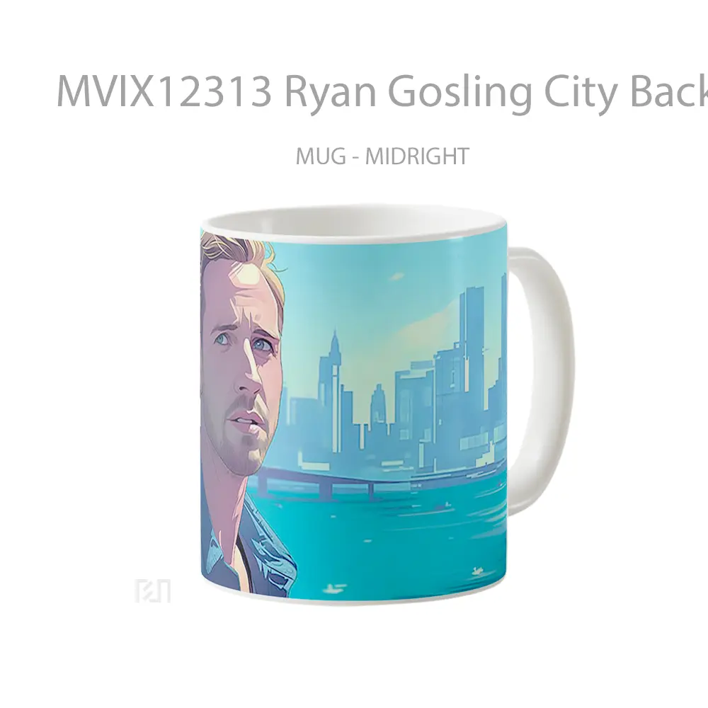 Mug Ryan Gosling City Background Movie Scene Koleksi Mug Limited Edition - All-side / Desain