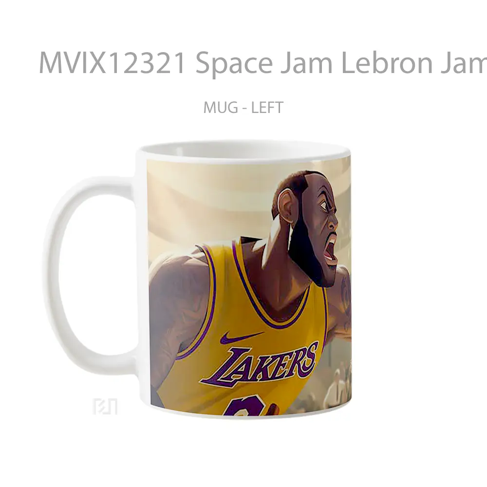Mug Space Jam Lebron James Vs Bunny Hadiah Lucu dan Menarik - All-side / Desain