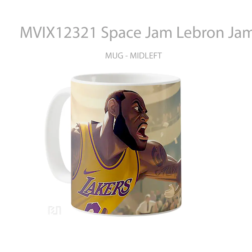 Mug Space Jam Lebron James Vs Bunny Hadiah Lucu dan Menarik - All-side / Desain