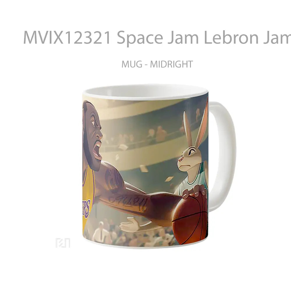 Mug Space Jam Lebron James Vs Bunny Hadiah Lucu dan Menarik - All-side / Desain