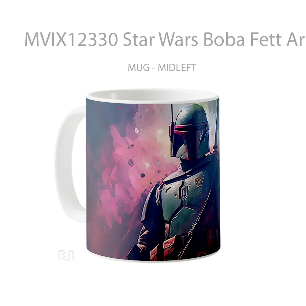 Mug Star Wars Boba Fett Art Hadiah Lucu dan Menarik - All-side / Desain