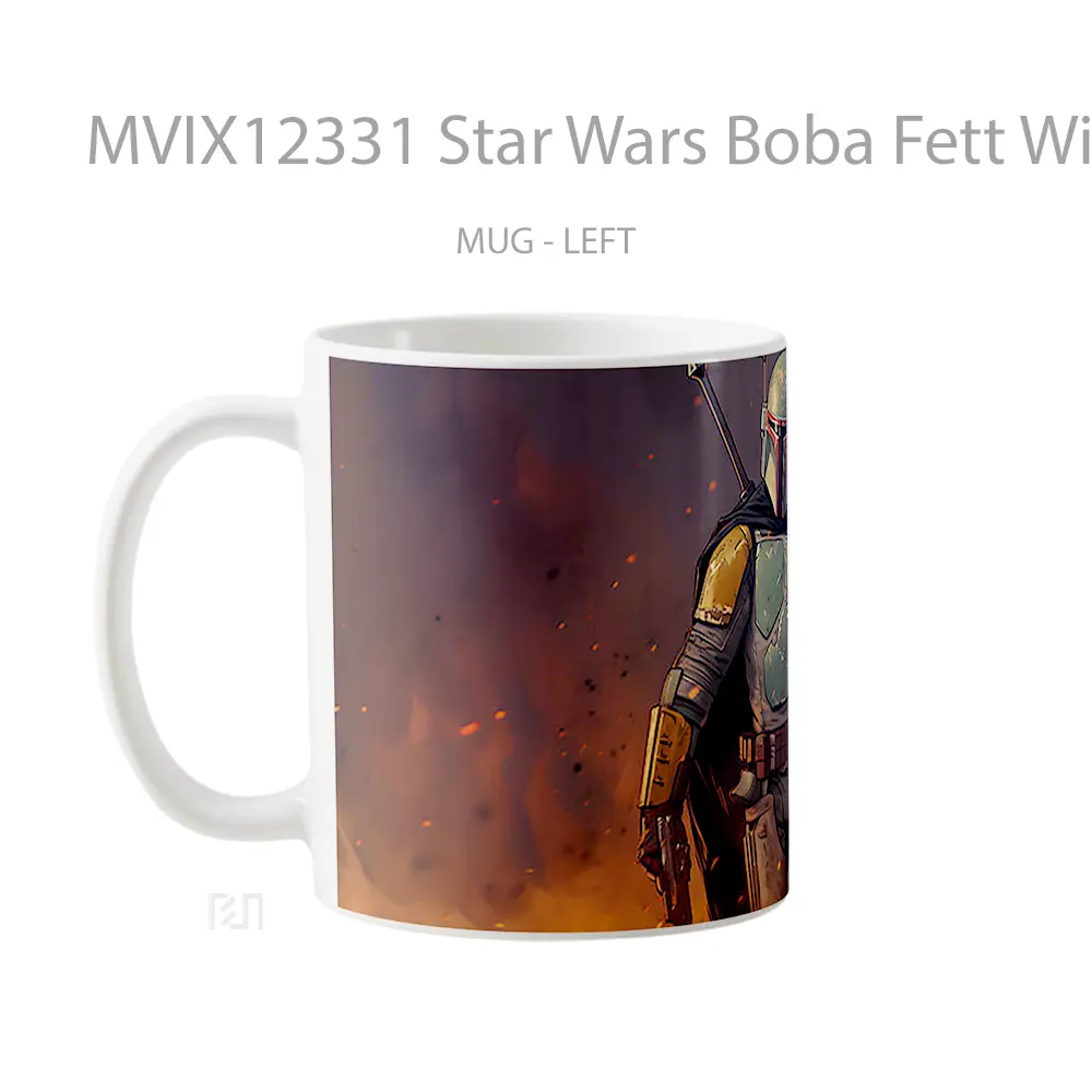 Mug Star Wars Boba Fett With Weapons Koleksi Mug Limited Edition - All-side / Desain