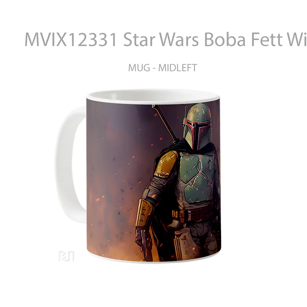 Mug Star Wars Boba Fett With Weapons Koleksi Mug Limited Edition - All-side / Desain
