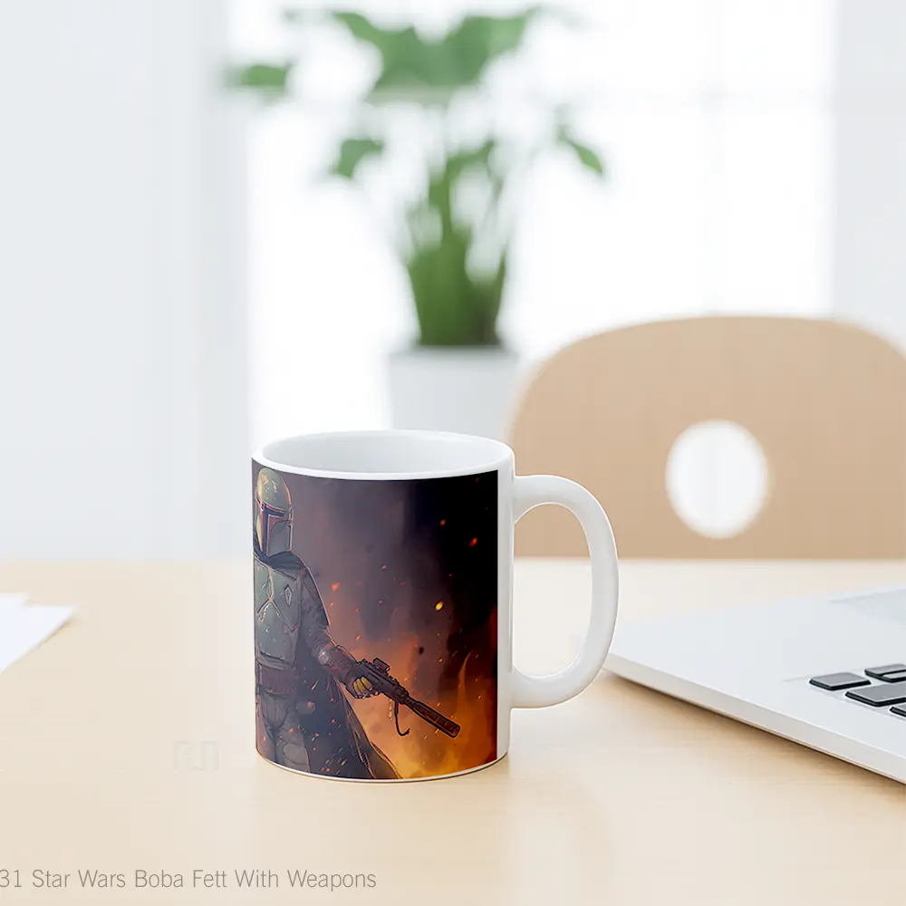 Mug Star Wars Boba Fett With Weapons Koleksi Mug Limited Edition - All-side / Desain