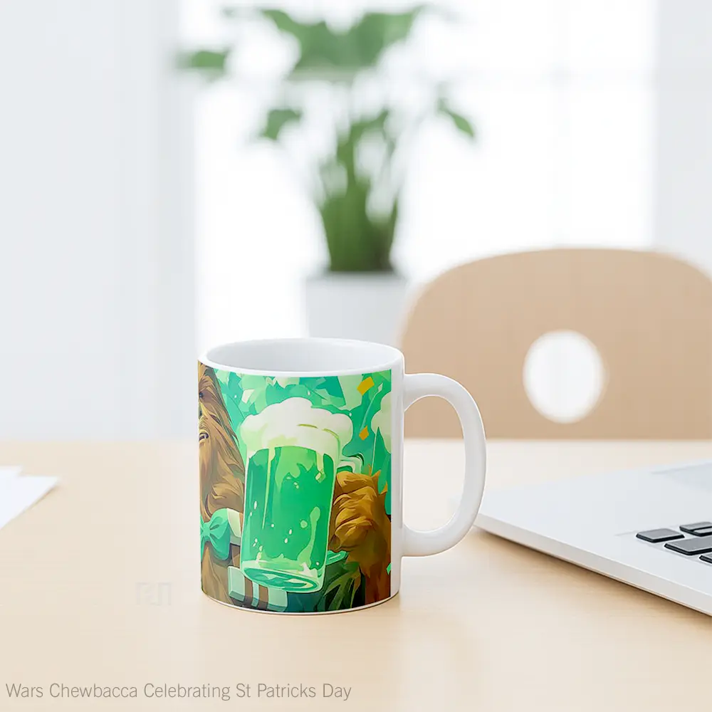 Mug Star Wars Chewbacca Celebrating St Patricks Day Koleksi Mug Limited Edition - All-side / Desain
